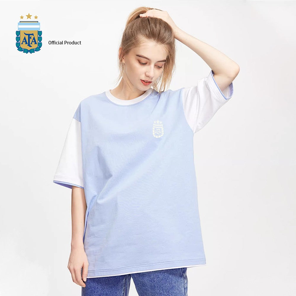 Blue White Block Numbered T-Shirt