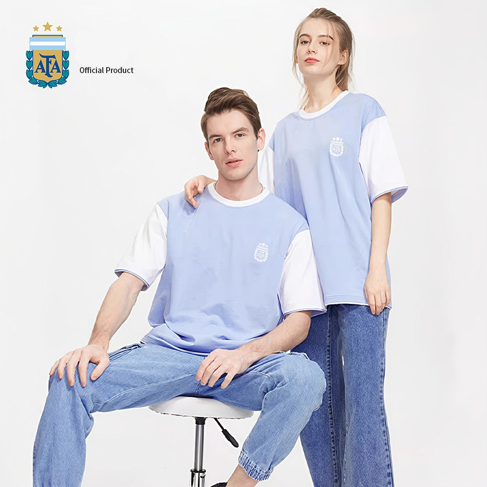 Blue White Block Numbered T-Shirt