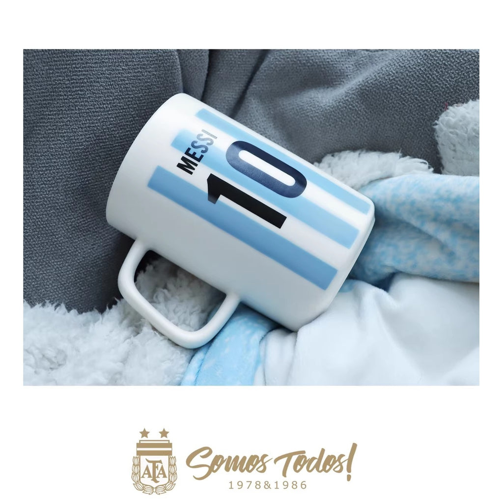 Blue and White Numbered Mug