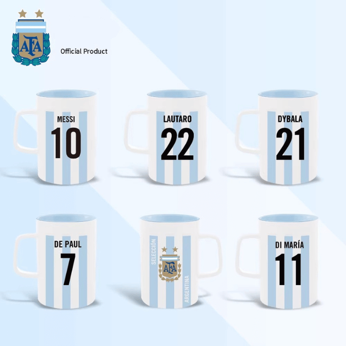Blue and White Numbered Mug