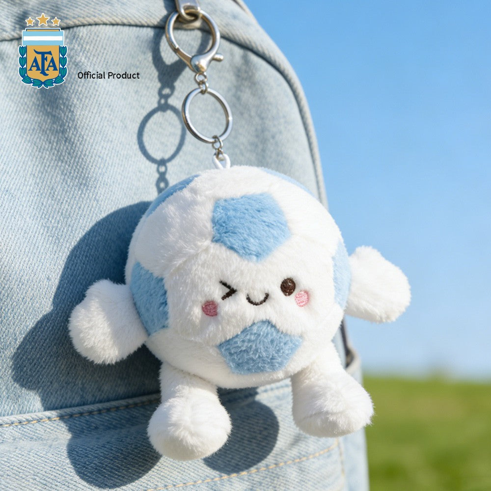 Cute Plush Football Keychain