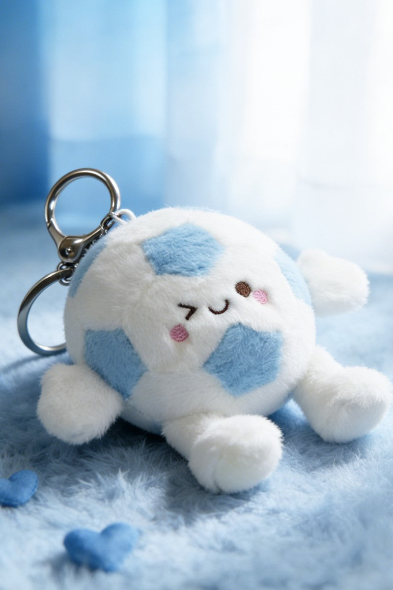 Cute Plush Football Keychain