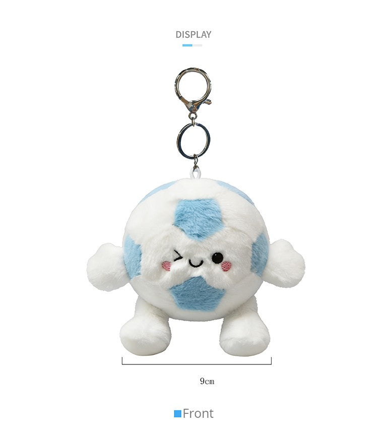 Cute Plush Football Keychain