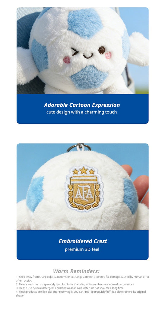 Cute Plush Football Keychain