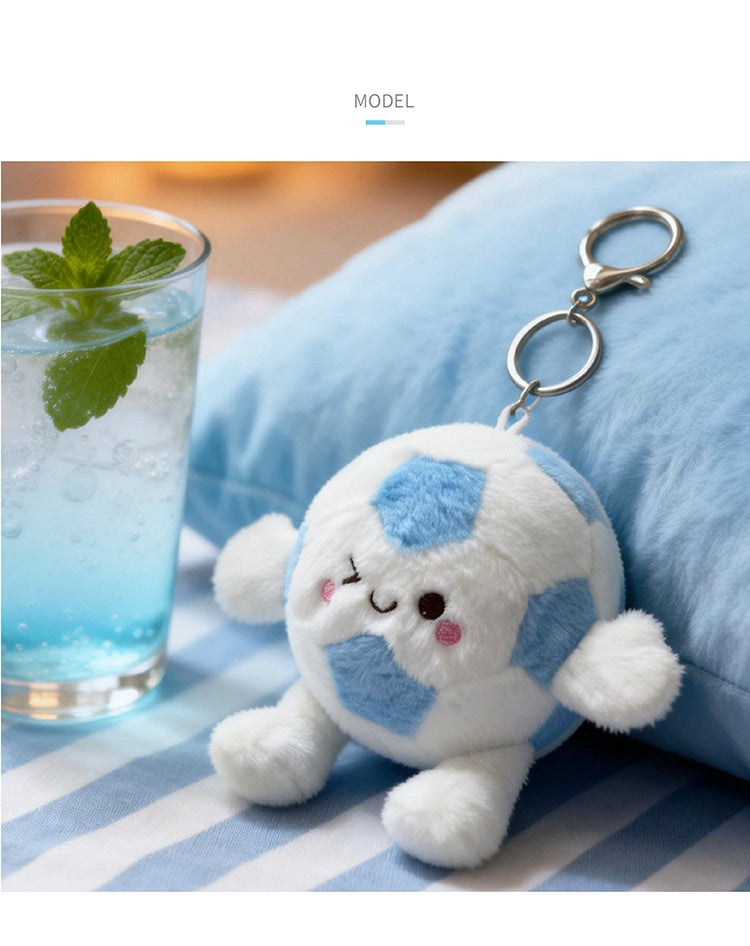 Cute Plush Football Keychain