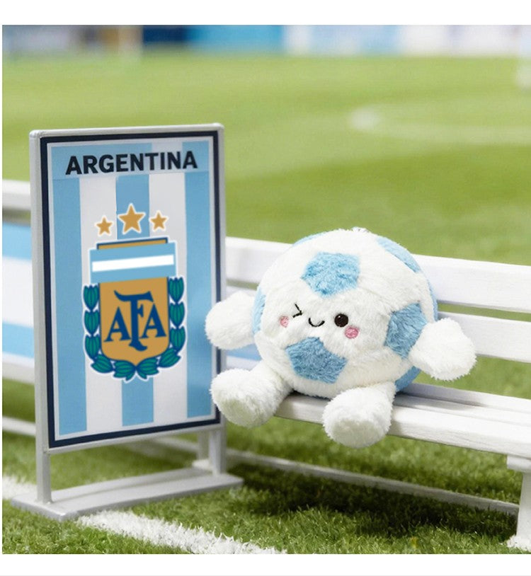 Cute Plush Football Keychain
