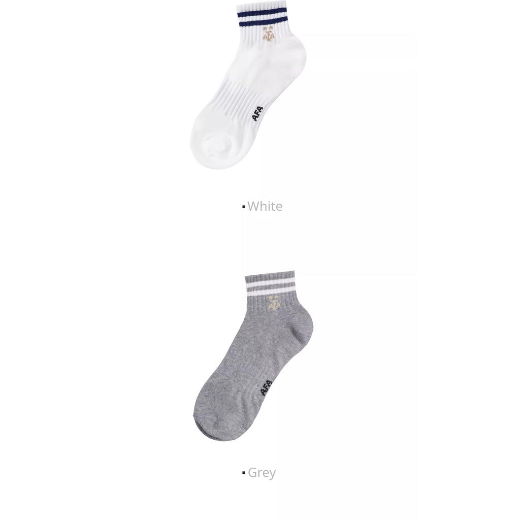Gray and White Cotton Socks Set