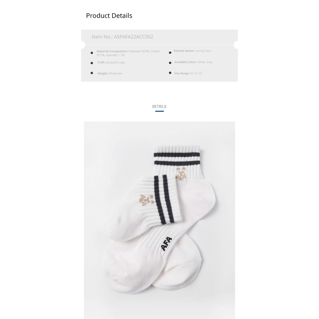 Gray and White Cotton Socks Set