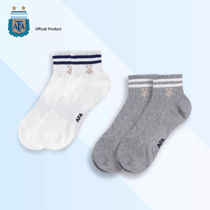 Gray and White Cotton Socks Set