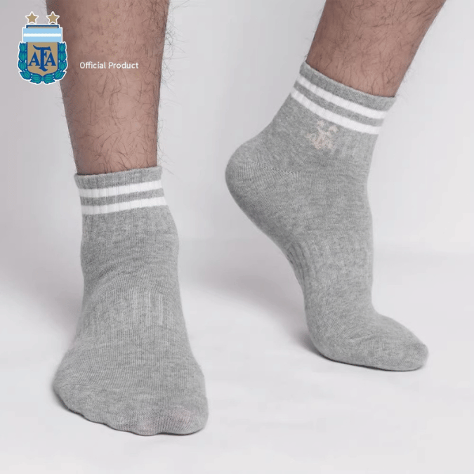 Gray and White Cotton Socks Set