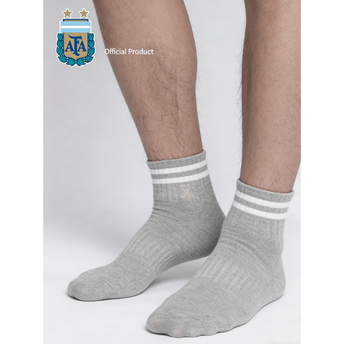 Gray and White Cotton Socks Set