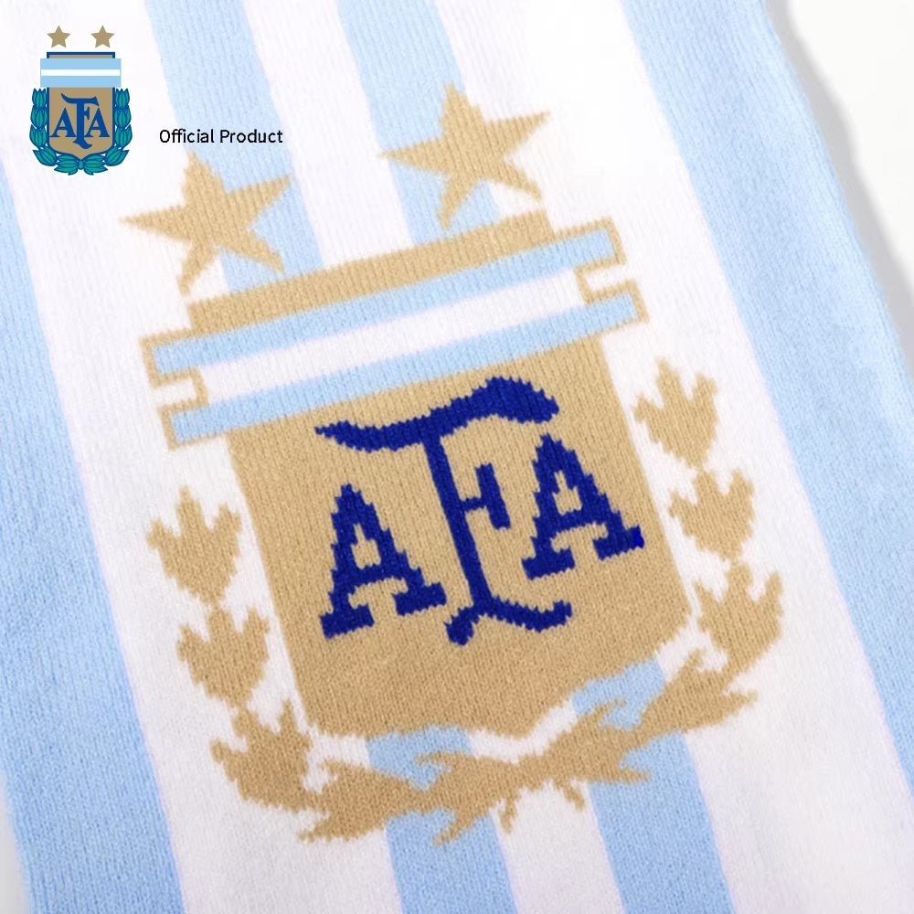 Knitted Blue and White Scarf