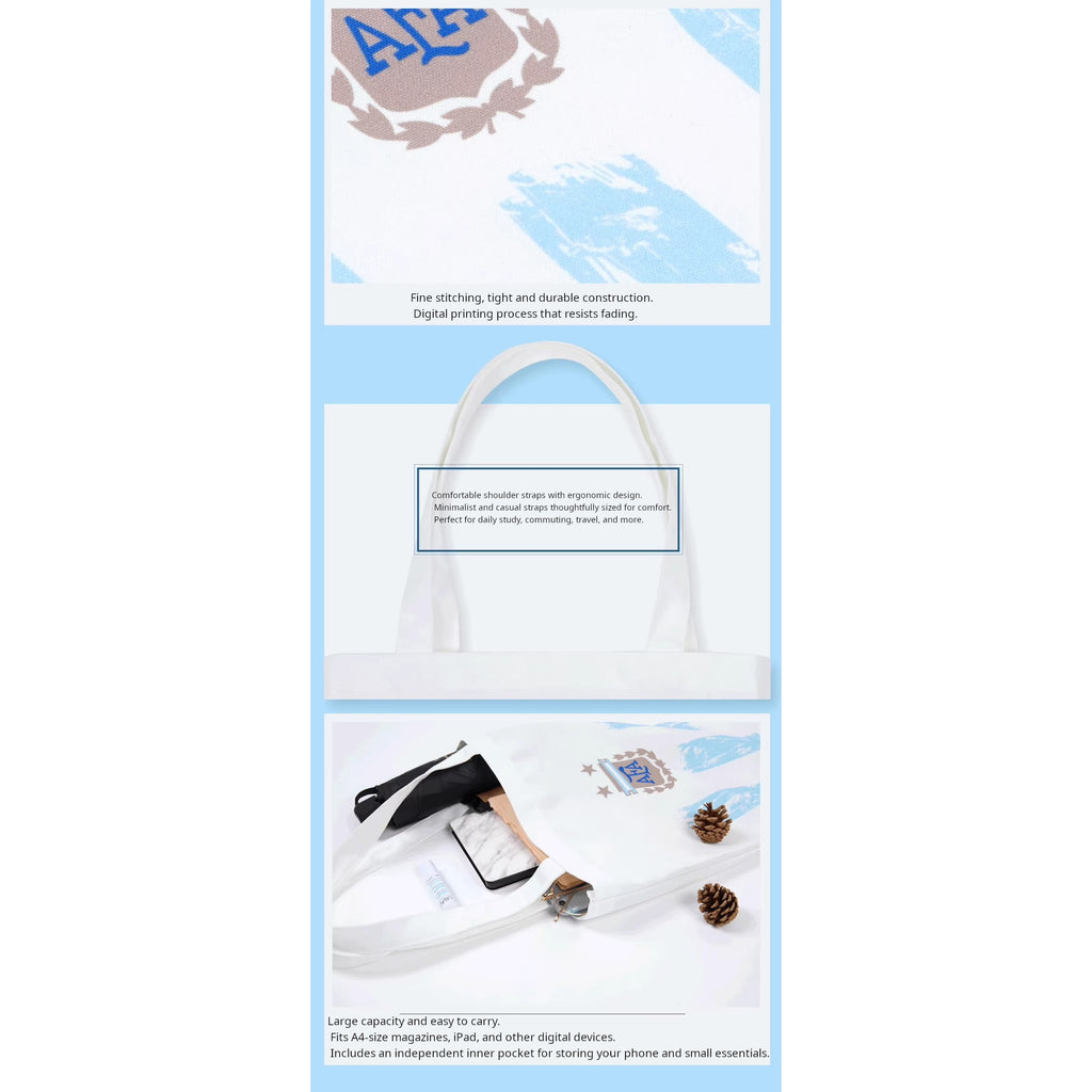 Striped Canvas Tote Bag